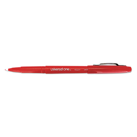 UNIVERSAL ONE Porous Point Rollerball Pen, Medium 0.7 mm, Red PK12 UNV50503