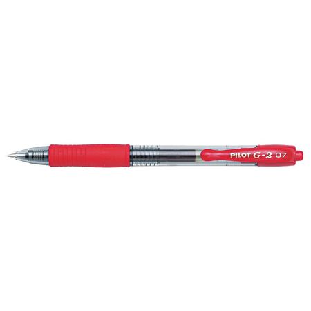 PILOT Retractable Gel Pen, Fine 0.7 mm, Red PK12 PIL31022