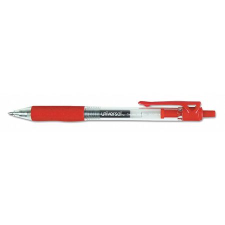 Universal One Retractable Gel Pen, Medium 0.7 mm, Red PK12 UNV39914