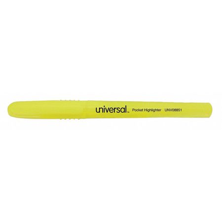 Universal Highlighter, Chisel Tip, Fluorescent Yellow PK12 UNV08851