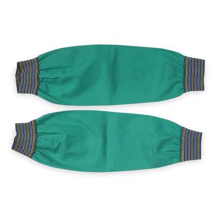 CONDOR Flame-Retardant Treated Cotton Sleeves, 17 in Length, Welding Sleeve, Green, 1 Pair 6NE10