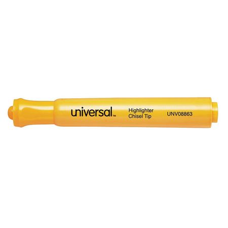 Universal Highlighter, Chisel Tip, Fluorescent Orange PK12 UNV08863
