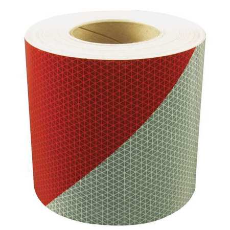 ORALITE Reflective Tape, 3 in. W, Red/White 18851