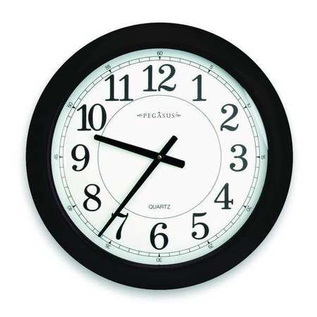Zoro Select 24" Analog Quartz Wall Clock, Black 6NN67