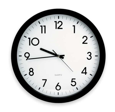 Zoro Select 15" Analog Quartz Wall Clock, Black 6NN65