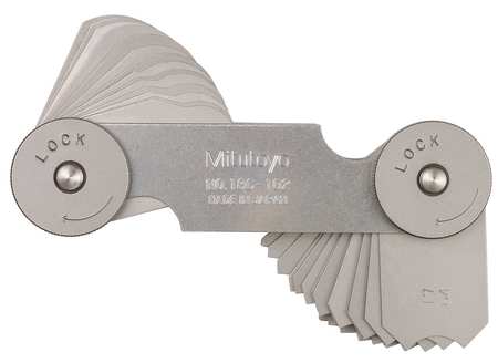 Mitutoyo Radius Gage Set, 17/64 to 1/2, 32 Leaves 186-102