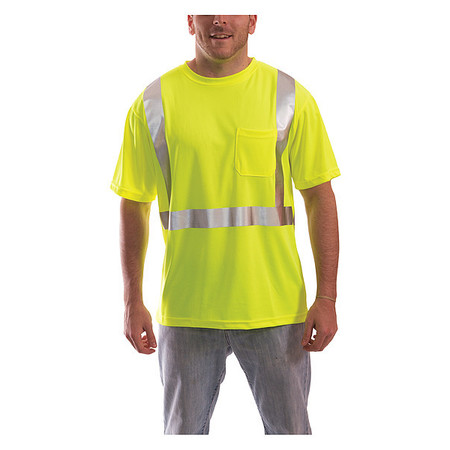 TINGLEY Job Sight Hi-Vis T-Shirt, Short Sleeve, Lime, 5XL S75022