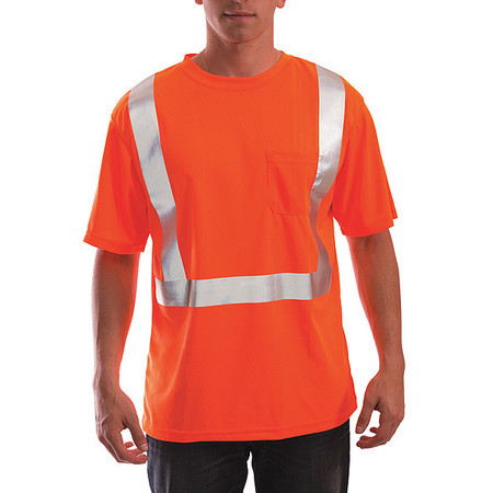 TINGLEY Job Sight Hi-Vis T-Shirt, Short Sleeve, Orange, 4XL S75029