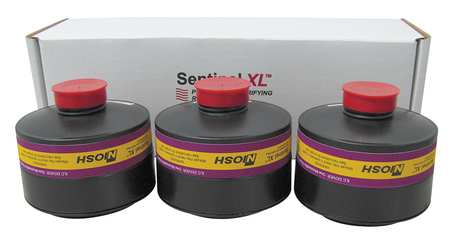 ILC DOVER Combination Cartridge/Filter, OV, AG, HEPA, Magenta, Yellow, 3 PK, NIOSH TC-23C-2537 S-4012