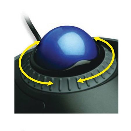 Kensington Trackball Mouse, Corded, Optical, Blck/Blue K72337US