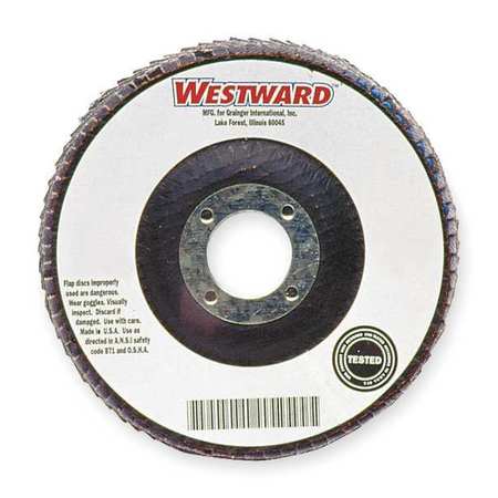 Zoro Select Flap Disc, Type 27, 4" dia., 60 Grit 78072775447