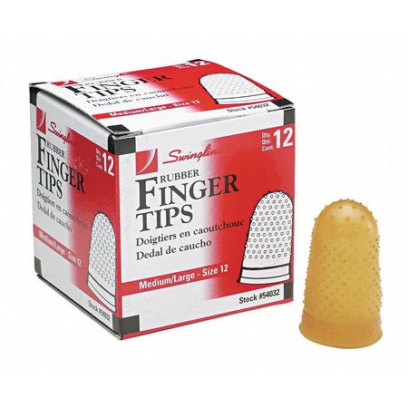 Swingline Rubber Finger Tips, Size 12, M/L, PK12 SWI54032