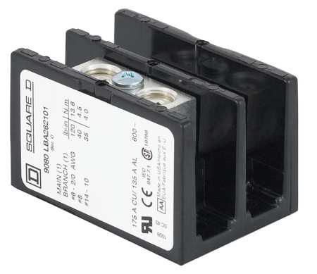 SQUARE D Pwr Dist Block, 760A, 1P, 2AWG-500 MCM, 600V 9080LBC165208