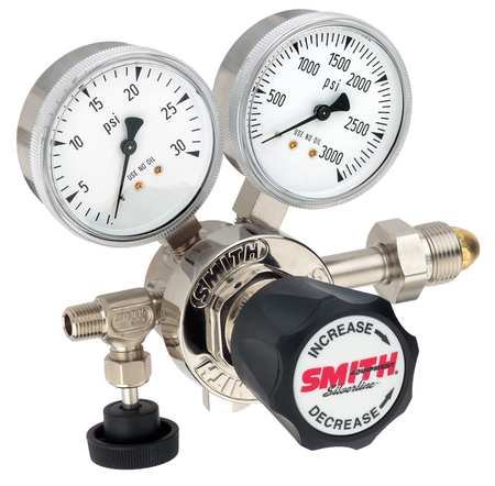 SMITH EQUIPMENT Specialty Gas Regulator, Single Stage, CGA-320, 50 psi, Use With: Inert, Non-Corrosive 111-2002