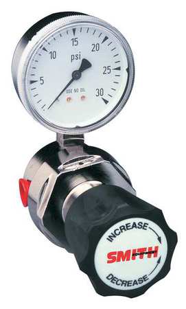 SMITH EQUIPMENT Specialty Gas Regulator, Single Stage, 1/4 in FNPT, 200 psi, Use With: Inert, Non-Corrosive 103-0000