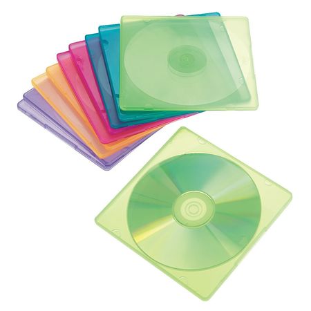 INNOVERA CD/DVD Slim Case, Assorted Colors, PK10 IVR81910