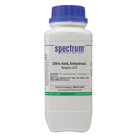 SPECTRUM Citric Acid, Anhydrous, Pwdr, Rgnt, ACS, 500g C1280-500GM