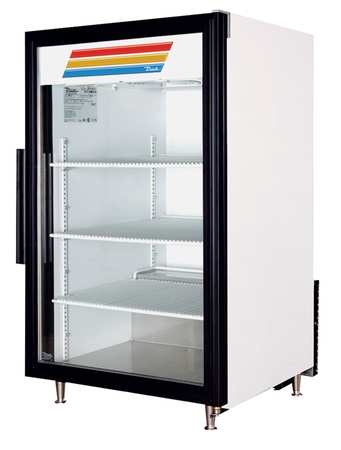 TRUE Glass Door Merchandiser Refrigerator, 7 cu ft, White GDM-07-HC-TSL01