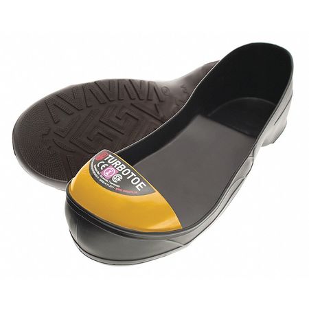IMPACTO Turbotoe Steel Toe Cap, Overshoes, PVC, Black/Yellow, Men's Size 8-9, Women's Size 10-11, 1 Pair TTM