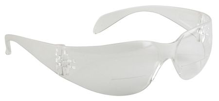 Condor Bifocal Reader Safety Glasses, Diopter Strength +1.50, Anti-Scratch, Frameless, Clear Lens 6PPC2
