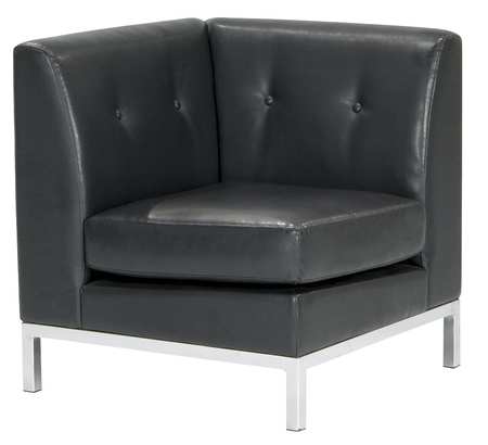 OFFICE STAR Espresso Corner Chair, 28" W 28" L 31" H, Fixed, Leather Seat, Collection: Wall Street Series WST51C-E34