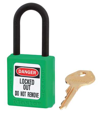 MASTER LOCK Lockout Padlock, KA, Green, 1-3/4"H, PK12 406KAS12GRN