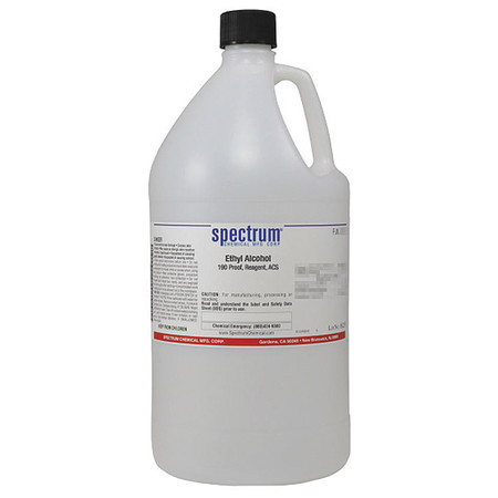 SPECTRUM Ethyl Alch, 190 Prf, Rgnt, ACS, 4L, Plas E1029-4LTPL