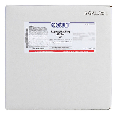 SPECTRUM Isopropyl Rubbing Alch, USP, 20L IS120-20LTCU