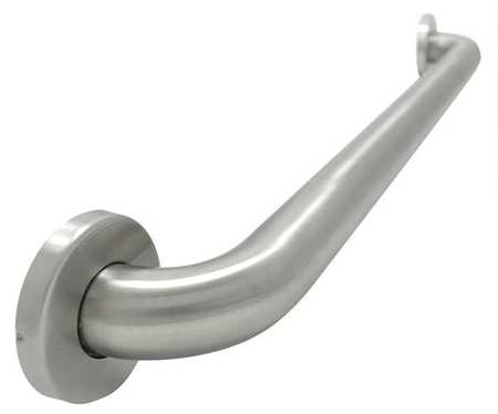 Wingits ADA Compliant Grab Bar, Wall Mount, 36 in L, 1-1/2 in Dia, Stainless Steel, Satin Finish, Silver WGB6SS36