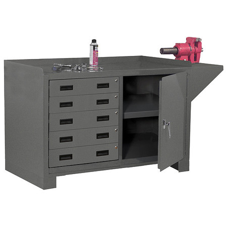 DURHAM MFG 14 ga. Steel Cabinet Workbench, 48" W, 36-1/4" H, Combination Drawer 3405-95