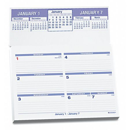 AT-A-GLANCE 5-5/8x7 Weekly Desk Calendar Refill, White AAGSW705X50