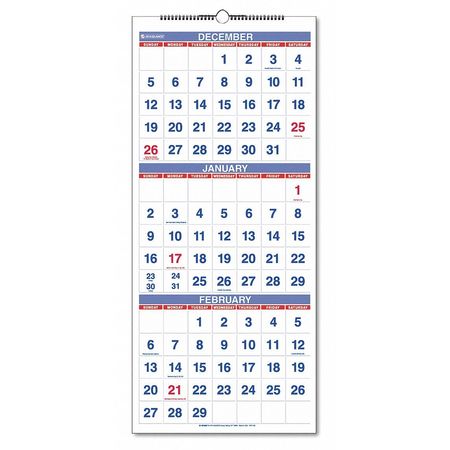 AT-A-GLANCE 12 x 27" 3 Month Wall Calendar, White AAGPM1128