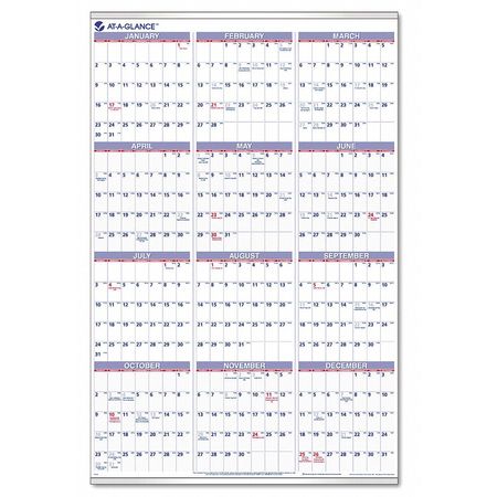 AT-A-GLANCE 24 x 36" Yearly Wall Calendar, White AAGPM1228