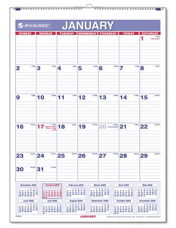 AT-A-GLANCE 8 x 11" Monthly Wall Calendar, White AAGPM128