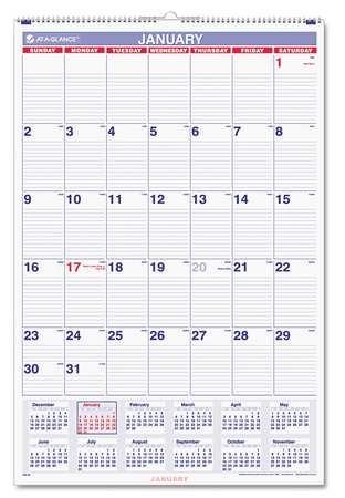 AT-A-GLANCE 20 x 30" Monthly Wall Calendar, White AAGPM428