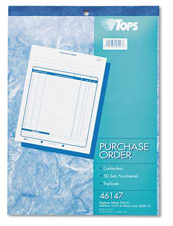 TOPS Purchase Order Book, 8-3/8 x 10-13/16 TOP46147