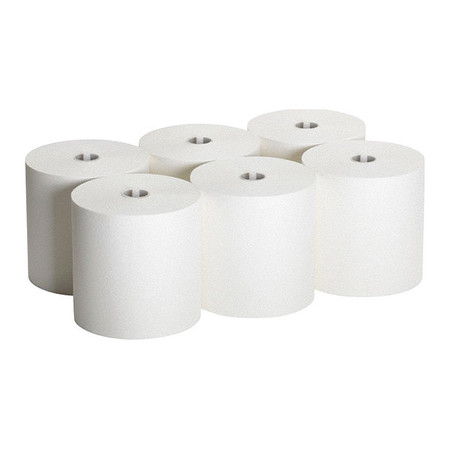 Georgia-Pacific Sofpull Hardwound Paper Towels, 1 Ply, Continuous Roll Sheets, 1000 ft, White, 6 PK 26470