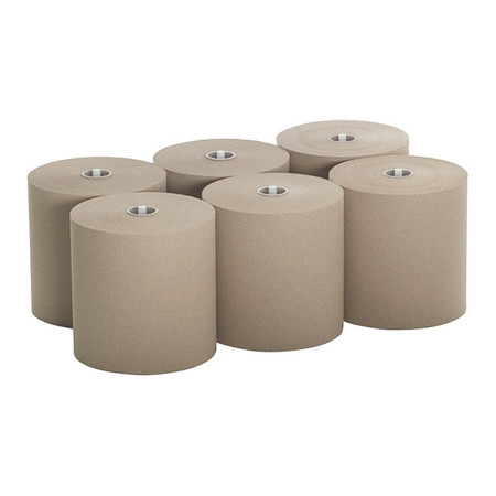 Georgia-Pacific Sofpull Hardwound Paper Towels, 1 Ply, Continuous Roll Sheets, 1000 ft, Brown, 6 PK 26480