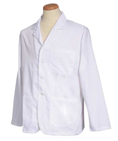FASHION SEAL Lab Jacket, 2XL, White, 28-1/2 In. L 125 2XL