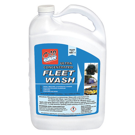 OIL EATER 1 Gal. Fleet Wash Concentrate Bottle, Colorless, Bottle ATW1G70001