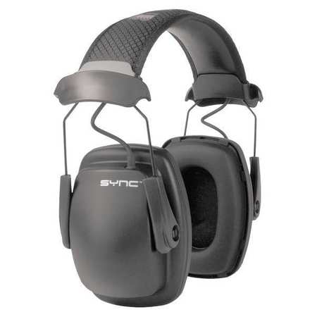 HONEYWELL HOWARD LEIGHT Over-the-Head Electronic Ear Muffs, 25 dB, Sync Stereo, Black 1030110