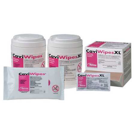 Caviwipes Disinfecting Wipes, White, Canister, 160 Wipes, 6 3/4 in x 6 in, Alcohol MACW078100