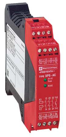 Schneider Electric Safety Monitoring Relay, 24VAC/DC, 3NO/1NC XPSAC5121P