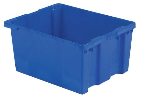 Lewisbins 70 lb Hang & Stack Storage Bin, Plastic, 24 in W, 15 1/8 in H, Blue, 30 1/8 in L SN3024-15 Blue