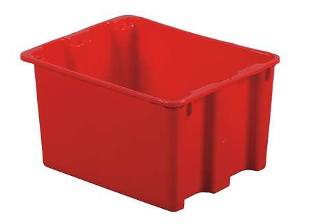 Lewisbins 70 lb Hang & Stack Storage Bin, Plastic, 17 in W, 12 in H, Red, 21 in L SN2117-12 Red