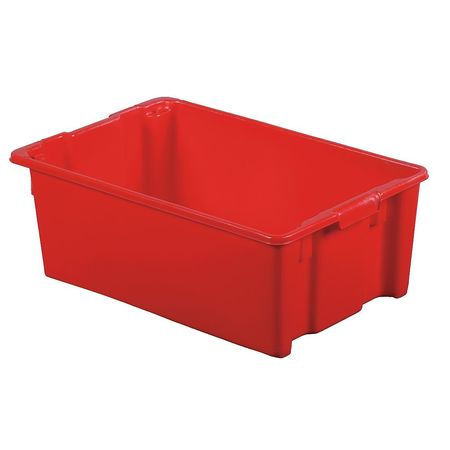 LEWISBINS 70 lb Hang & Stack Storage Bin, Plastic, 18 3/4 in W, 10 1/2 in H, Red, 28 1/2 in L SN2818-10 Red