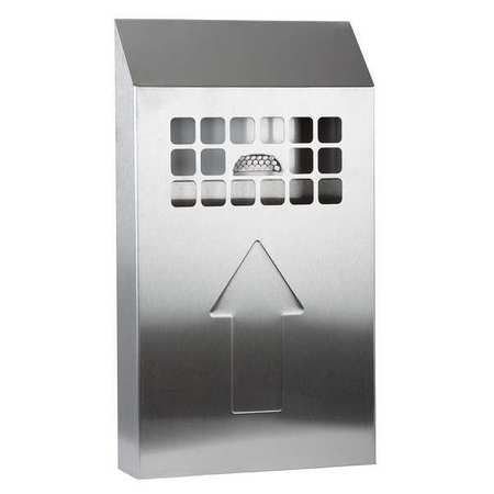 NO BUTTS BIN CO Cigarette Receptacle, 1/2 gal., Silver NBB01