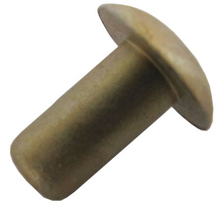 Zoro Select Solid Rivet, Universal Head, 0.1563 in Dia., 0.375 in L, Aluminum Body, 100 PK 70AD0506-EA-100