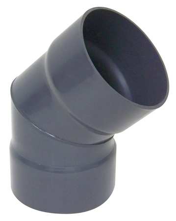PLASTIC SUPPLY 45 Degree Elbow, 16 in Duct Dia, Type I PVC, 22-3/4" L PVCED16