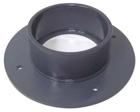 PLASTIC SUPPLY Flange, 4 in Duct Dia, Type I PVC, 8-1/2" L, 3-1/4" H PVCF04